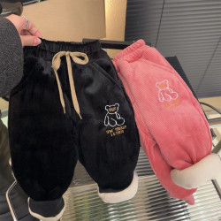儿童棉裤冬款夹棉外穿加绒加厚长裤子婴幼儿宝宝三层保暖宽松棉裤