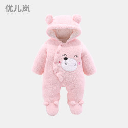 新生儿哈衣婴幼儿衣服宝宝连体衣网红外出服套装洋气长袖外出棉衣