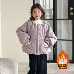 H 女童棉服秋冬款2025新款洋气童装小女孩休闲绗棉外套儿童棉衣冬装