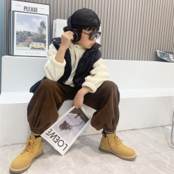 定制w048男童加绒裤子条绒儿童秋冬韩版灯芯绒裤100-150冬季宽松