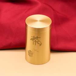 新黄铜茶字罐高档家用便携储物防潮罐密封罐高档客厅家居饰品摆件