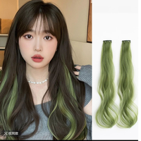 假发片女挑染长卷发假发片挂耳式彩发时尚卷发挂耳染