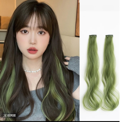 假发片女挑染长卷发假发片挂耳式彩发时尚卷发挂耳染