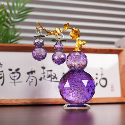 盛瑞堂 新款紫水晶气泡葫芦摆件家居饰品客厅办公室玄关装饰工艺品摆件
