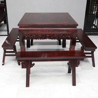 九鱼福 东阳红木家具印尼黑酸枝木客厅四方桌中式仿古实木阔叶黄檀八仙桌