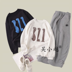 吴小越w1636男童打底衫秋冬款韩版中大童套头数码印花暖肤绒t恤
