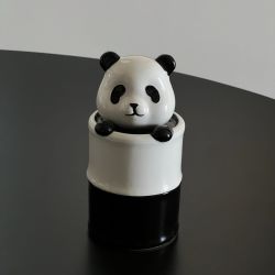 小动物熊猫牙签筒陶瓷创意牙签盒商用餐饮店复古风牙签筒装饰摆件