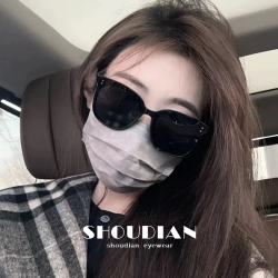 女士墨镜韩版潮流显瘦大框防紫外线太阳眼镜百搭网红时尚夏季黑色