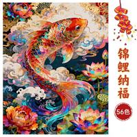 肌理画高清还原数字油画diy手工填色北欧现代简约亚麻丙烯装饰画