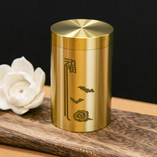 黄铜福字茶叶罐茶桌装饰品摆件.办公室客厅家居创意摆件手工小号.