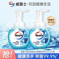 威露士 泡沫抑菌洗手液家用装230ml*2去污温和清香瓶装
