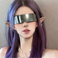 赛博朋克眼镜网红搞怪科技感炫酷机车墨镜酒吧蹦迪Y2K辣妹太阳镜