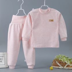 H 婴儿1-3岁内衣套装2高腰分体裤睡衣宝宝纯棉秋衣秋裤新生儿可打底