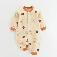 萌童之旅 婴幼儿连体衣保暖夹棉长袖宝宝无骨哈衣爬服睡衣新生儿衣服加厚