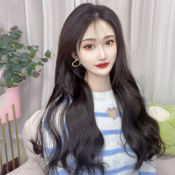 假发女一片式V型大波浪卷发接发片隐形自然蓬松仿真发