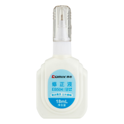 齐心 18ml 3支装无痕速干覆盖强修正液不锈钢笔咀快干环保学生办公必备白色开学必备用品