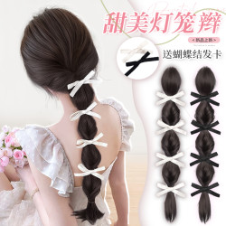 假发女辫子抓夹辣妹夏日温柔风蝴蝶结泡泡辫假马尾