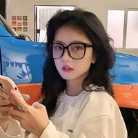 韩版ins眼镜框潮素颜网红黑框眼镜女大圆脸防蓝光显脸小近视镜男