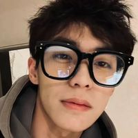 黑框眼镜男士韩版潮可配度数近视防蓝光眼镜框架网红大框平光镜女