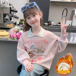 女童卫衣秋冬新款印花儿童洋气卡通休闲女孩卫衣