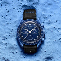 欧米茄 X swatch 斯沃琪 MISSION TO NEPTUNE Speedmaster超霸系列 42毫米石英腕表 SO33N100