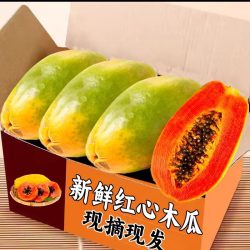 鲜蔡家 广西冰糖红心木瓜新鲜9斤孕妇水果整箱包邮当季青皮牛奶木瓜下奶