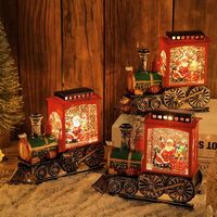 others 圣诞节装饰品装饰圣诞老人火车雪人摆件儿童布置创意桌面飘雪