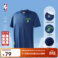 NBA -夏季男女运动t恤户外宽松短袖速干衣投篮服 爱德华兹/速干T恤（藏青） XL 森林狼爱德华兹/藏青
