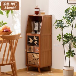 木马人 厨房餐边柜子储物柜家用靠墙客厅落地橱柜咖啡茶水柜置物柜中古风