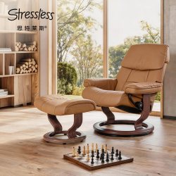 STRESSLESS 思特莱斯挪威进口舒适椅红宝石小雷诺单人沙发真皮躺椅