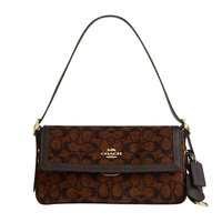 COACH 香港直邮COACH蔻驰Etta 25奥莱款女士织物单肩包中号手提包CCV65