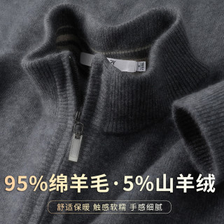 雪中飞 羊毛衫男秋冬季半高领含山羊绒长袖保暖休闲毛衣