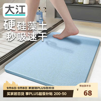 大江 硅藻泥吸水地垫厕所卫生间门口脚垫浴室地垫39x60cm