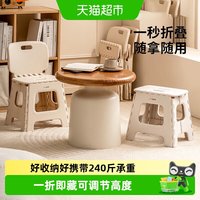 88VIP：禧天龙塑料折叠凳户外便携成人马扎子外出结实火车车载钓鱼板凳