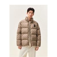 太平鸟 男装2024冬季款潮流面包服老花保暖外套男式羽绒服