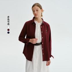 TEENIE WEENIE 【小熊刺绣】小熊刺绣正肩衬衫春秋款棉柔牛津纺水洗长袖衬衫学院风上衣女装