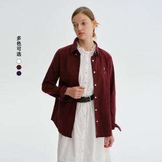 限尺码：TEENIE WEENIE 【小熊刺绣】小熊刺绣正肩衬衫春秋款棉柔牛津纺水洗长袖衬衫学院风上衣女装