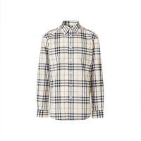 BURBERRY 春秋男士格纹单排扣翻领衬衫81043871