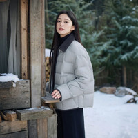 移动端：坦博尔 2024秋季衬衫领羽绒服女轻薄短款百搭外套