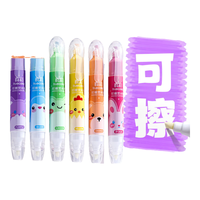 真彩（TRUECOLOR）可擦荧光标记笔高颜值小学生用记号笔彩色划重点专用轮廓笔手帐笔莹光笔大容量手账荧光笔银光笔 双色荧光笔-复古色系 斜头