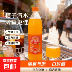 盐乐达 老北京桔子味汽水 果味饮料 600mL*3瓶