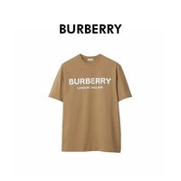 BURBERRY 自营欧洲直邮Burberry/博柏利 男士棕色棉质LOGO字母印花短袖T恤