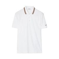 BURBERRY 自营Burberry/博柏利 男士纯色棉质条纹衣领短袖polo衫男装
