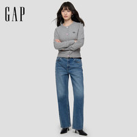 Gap 盖璞 860681 彩色纽扣绞花针织衫 浅灰色 M
