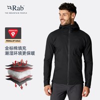 Rab Xenair Alpine户外徒步运动夹克连帽轻量金标P棉服男 QIP-41 黑色 M