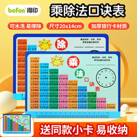 得印 乘法口诀表开学文具九九乘法表99乘法口诀背诵神器乘除法口诀表卡片小学生二年级儿童学习用具6804