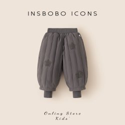 insbobo 儿童羽绒裤2026冬季新款女童洋气长裤男童束脚裤轻薄冬装