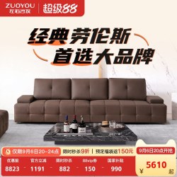 左右家私 左右劳伦斯沙发真皮进口头层牛皮家用直排沙发三人位政府补贴6053