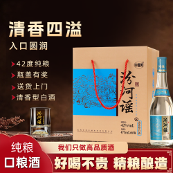 中晋美汾河谣白酒小甜甜清香纯粮白酒42度杏花村475ml42度