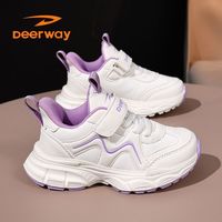 德尔惠 女童鞋子春秋季皮面防水中大童女孩老爹鞋儿童运动鞋跑步鞋